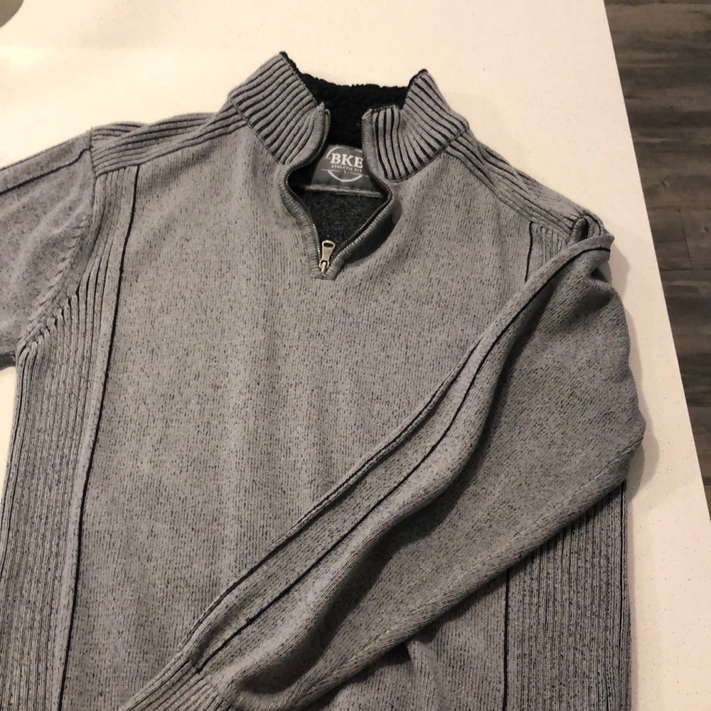 Long sleeve pullover sweater - BKE-Grey